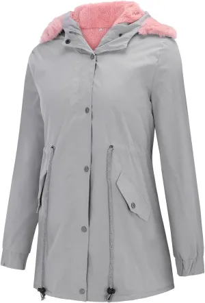 2023 Winter Coat for Women Fleece Lined Overcoat Warm Windbreaker Jacket Ladies Thicken Long Hooded Coats Plus Size Outwear