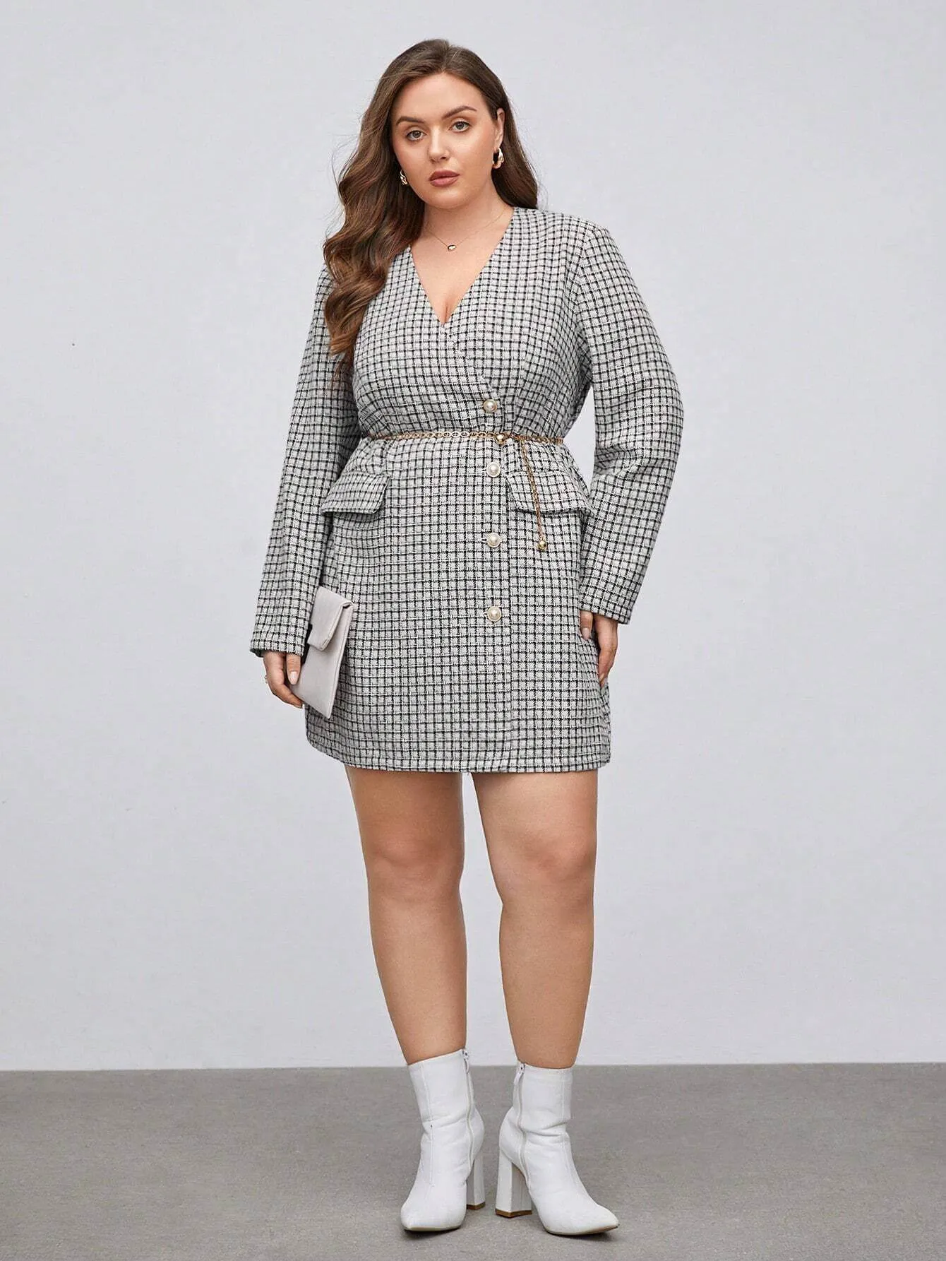 Blazer Xadrez Botão Frontal - Livia