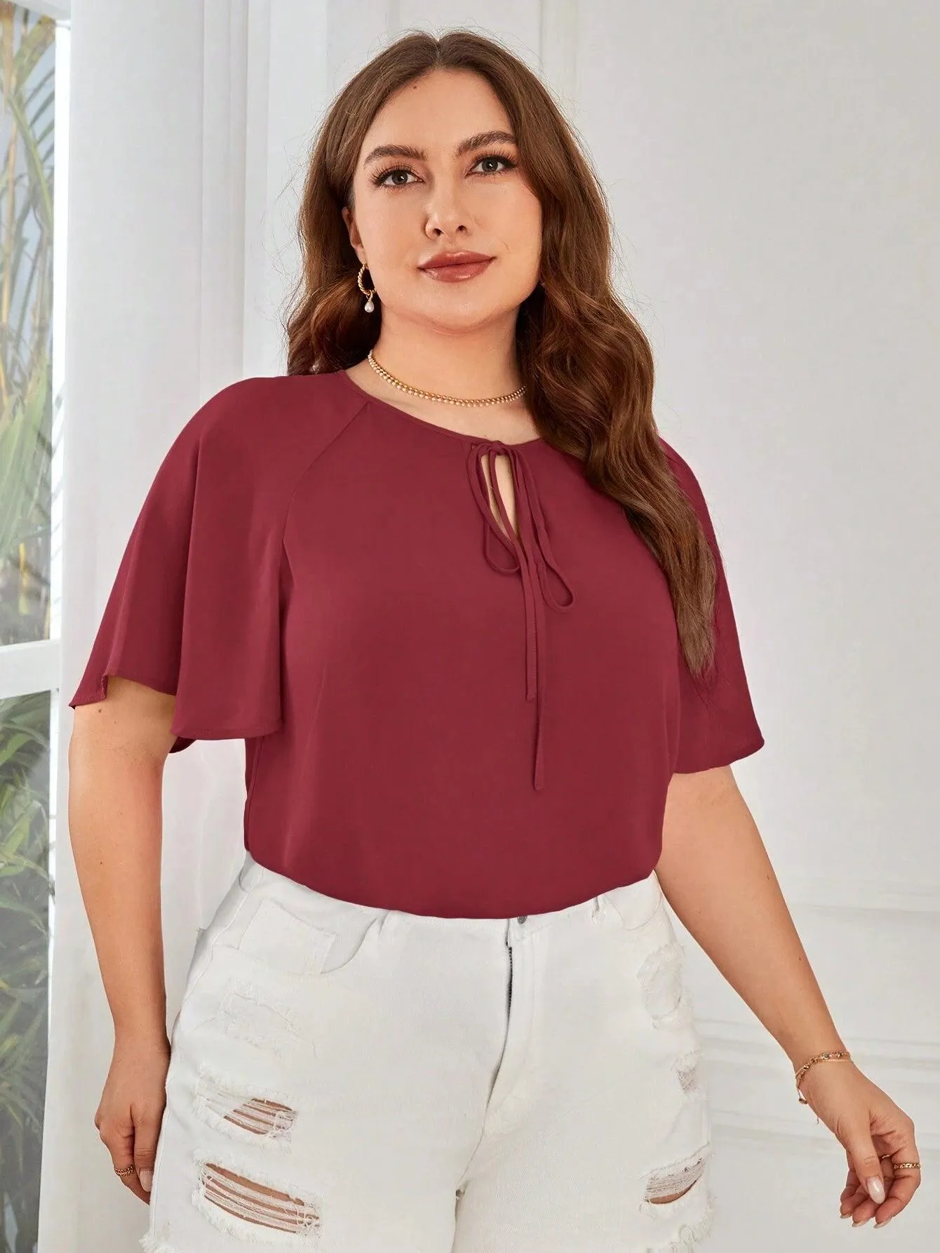 Blusa Classica Com Gola De Amarração - Flora