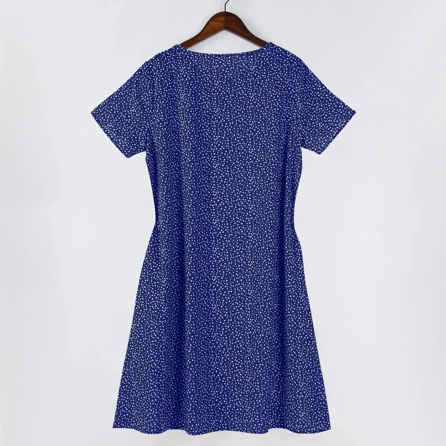 Boho Dresses for Women 2025 Summer Floral Print Short Sleeve Midi Dress Casual Loose A Line Beach Sun Dresses with Pockets