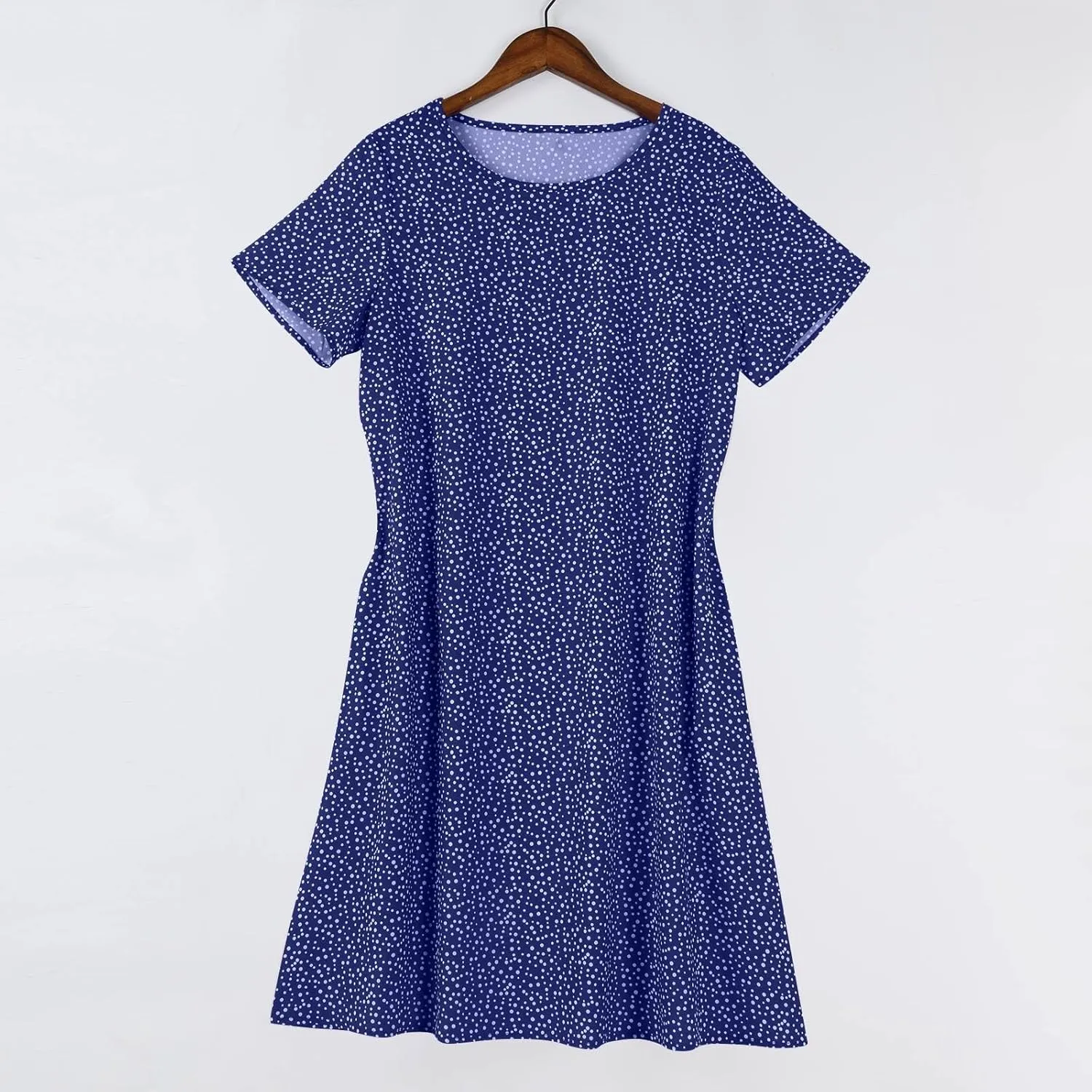 Boho Dresses for Women 2025 Summer Floral Print Short Sleeve Midi Dress Casual Loose A Line Beach Sun Dresses with Pockets