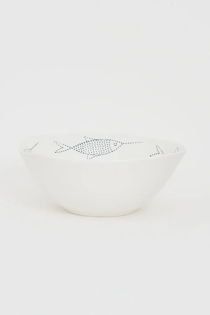 Bol de porcelana con peces grande