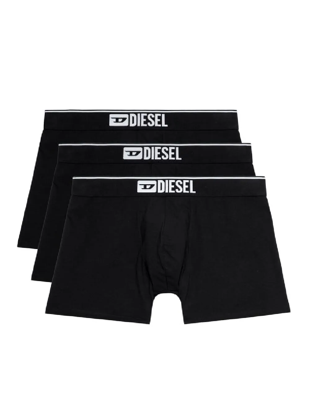 Bóxer DIESEL con Logo Pack de 3 Negros Hombre
