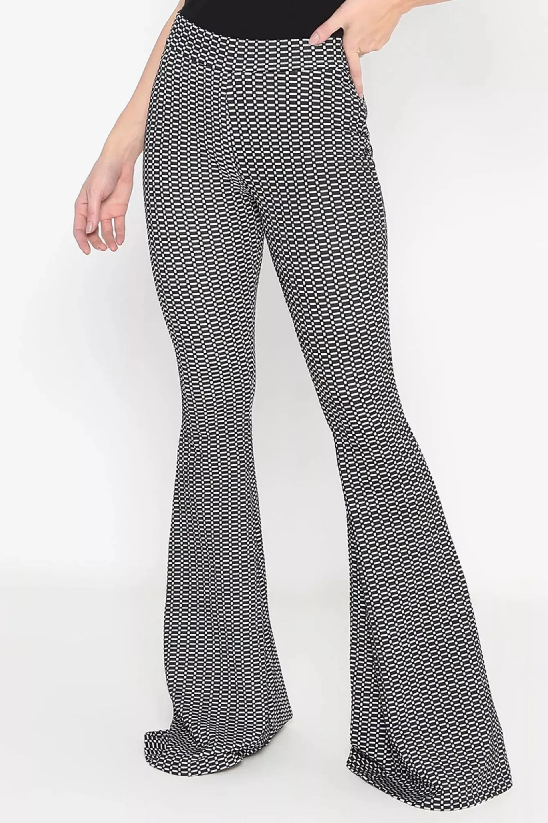CALÇA FLARE JACQUARD
