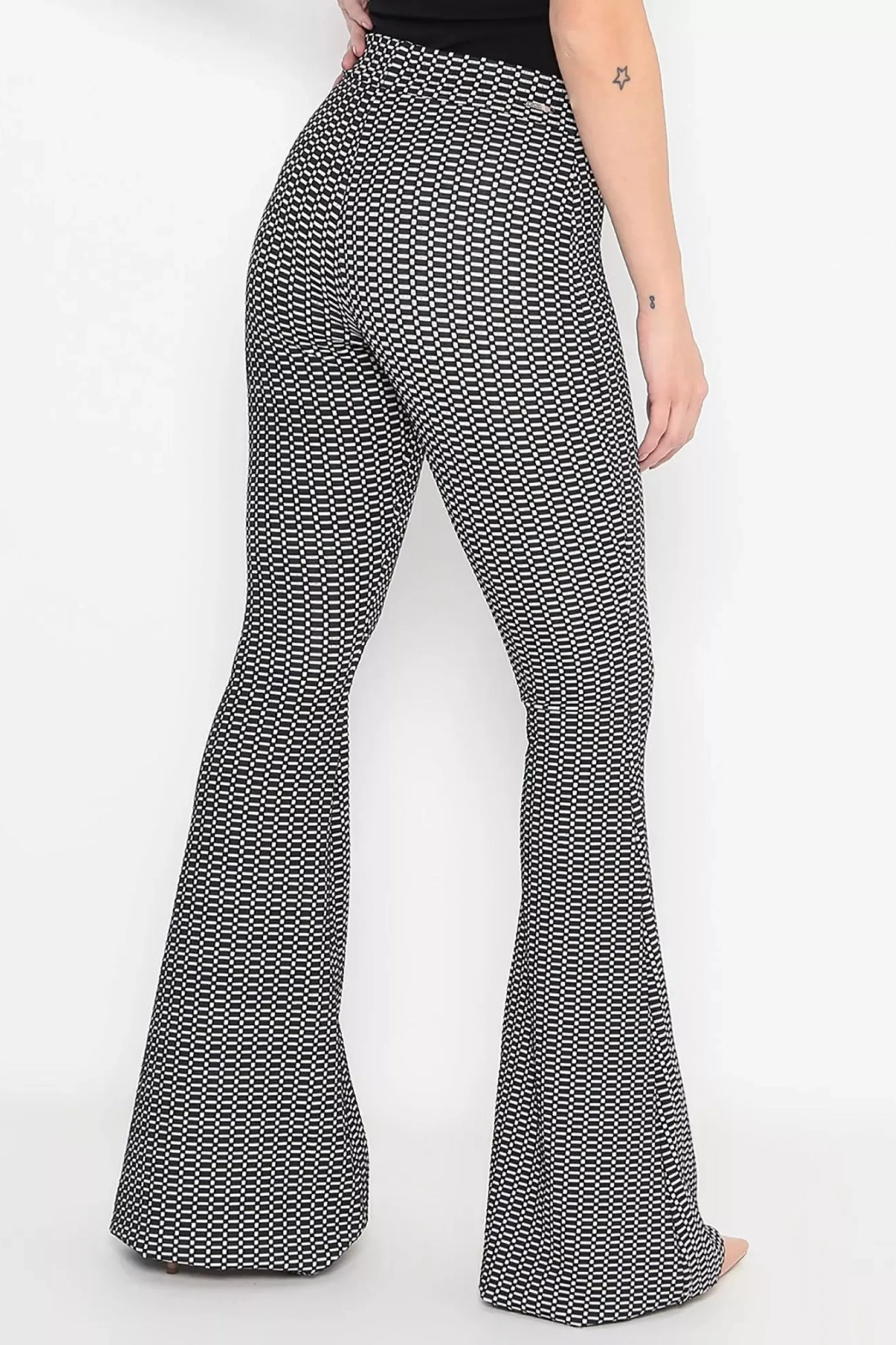 CALÇA FLARE JACQUARD
