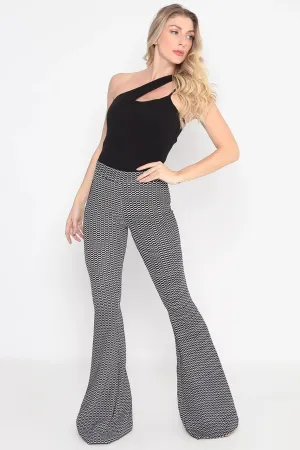 CALÇA FLARE JACQUARD