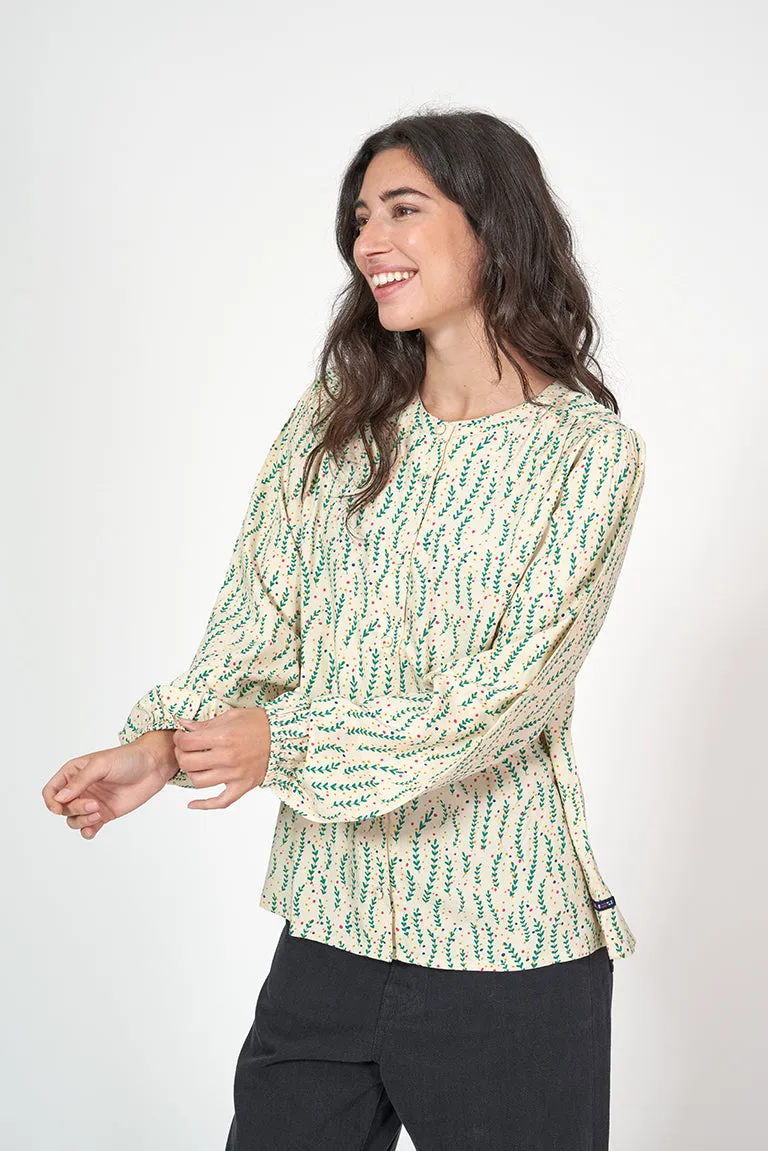 Camisa estampada de mujer manga larga