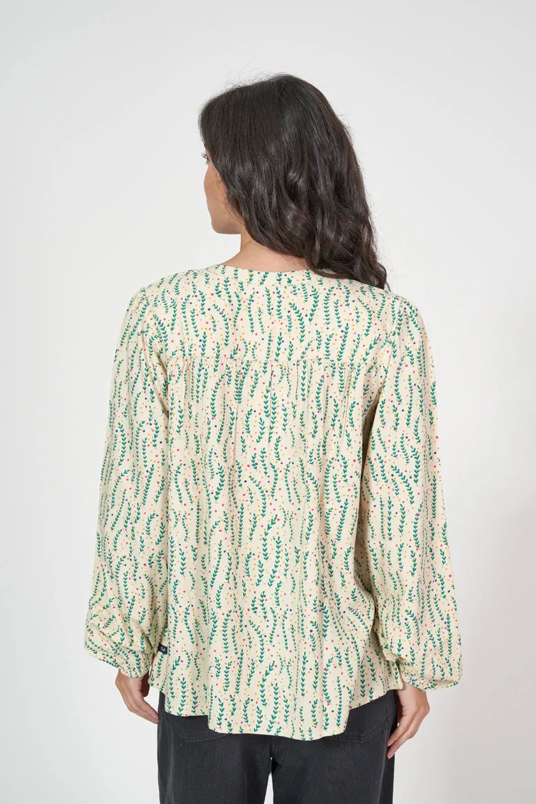 Camisa estampada de mujer manga larga