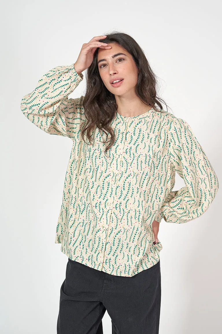 Camisa estampada de mujer manga larga