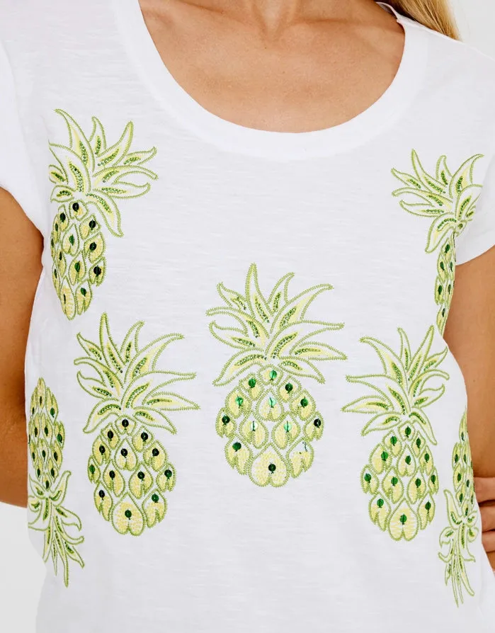 Camiseta Manga Corta Blanco - Piña Verde