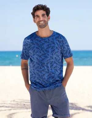 Camiseta Manga Corta Estampado Hojas - Bralea Denim
