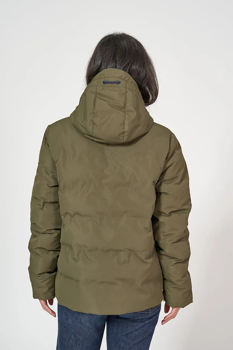 Cazadora impermeable puffy con capucha