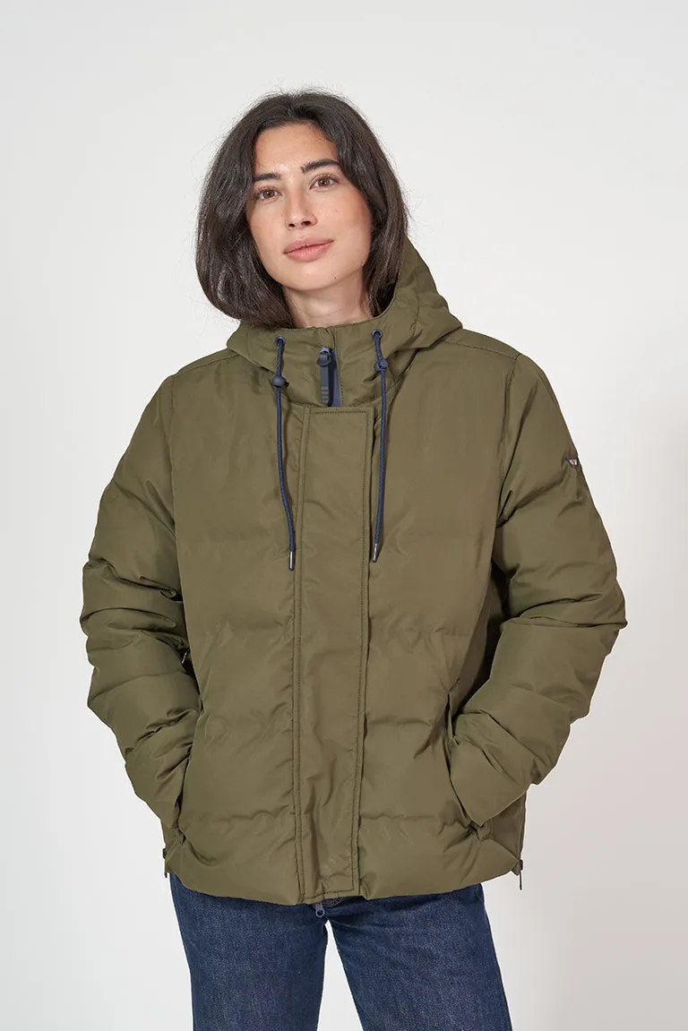 Cazadora impermeable puffy con capucha