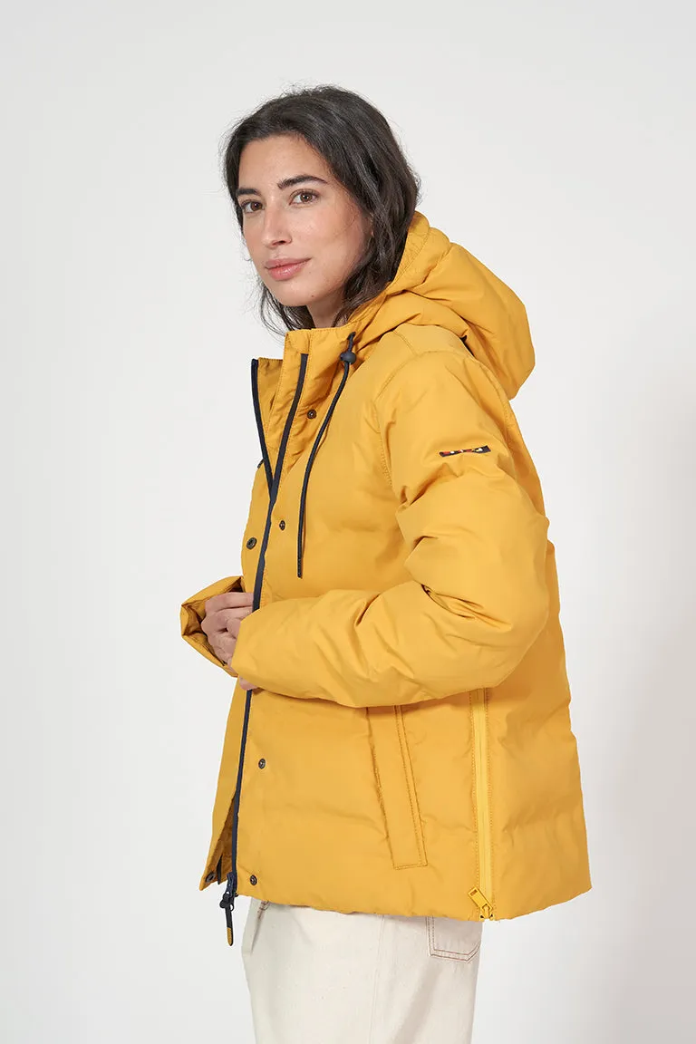 Cazadora impermeable puffy con capucha