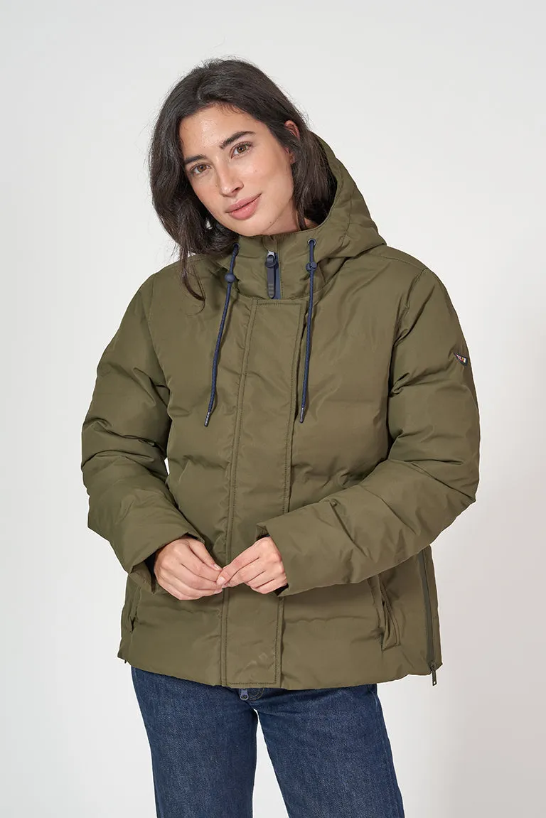 Cazadora impermeable puffy con capucha