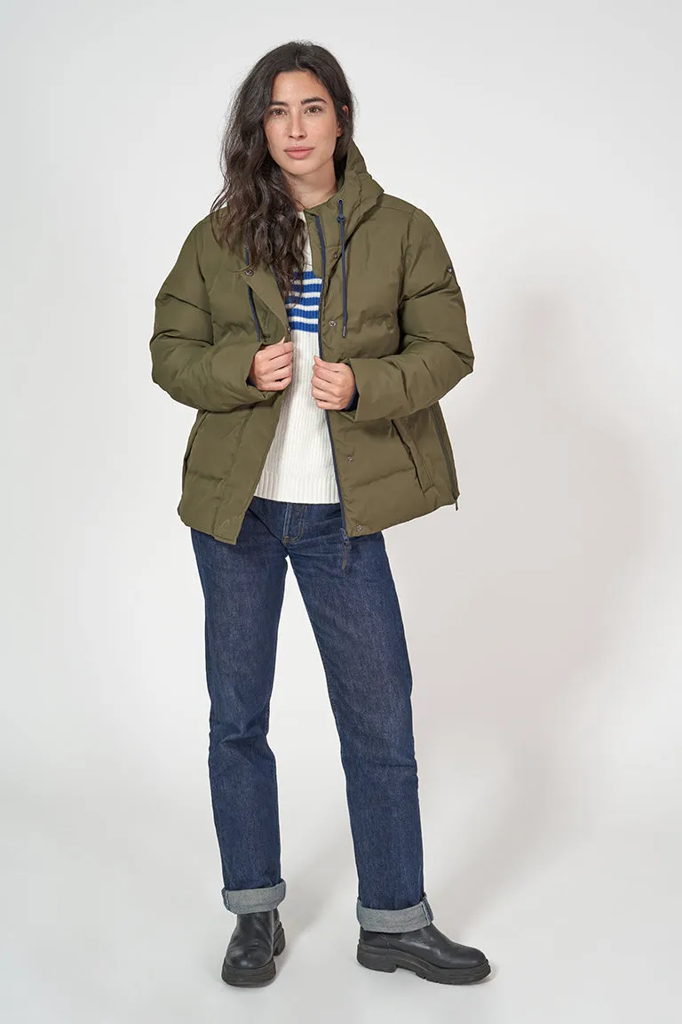 Cazadora impermeable puffy con capucha