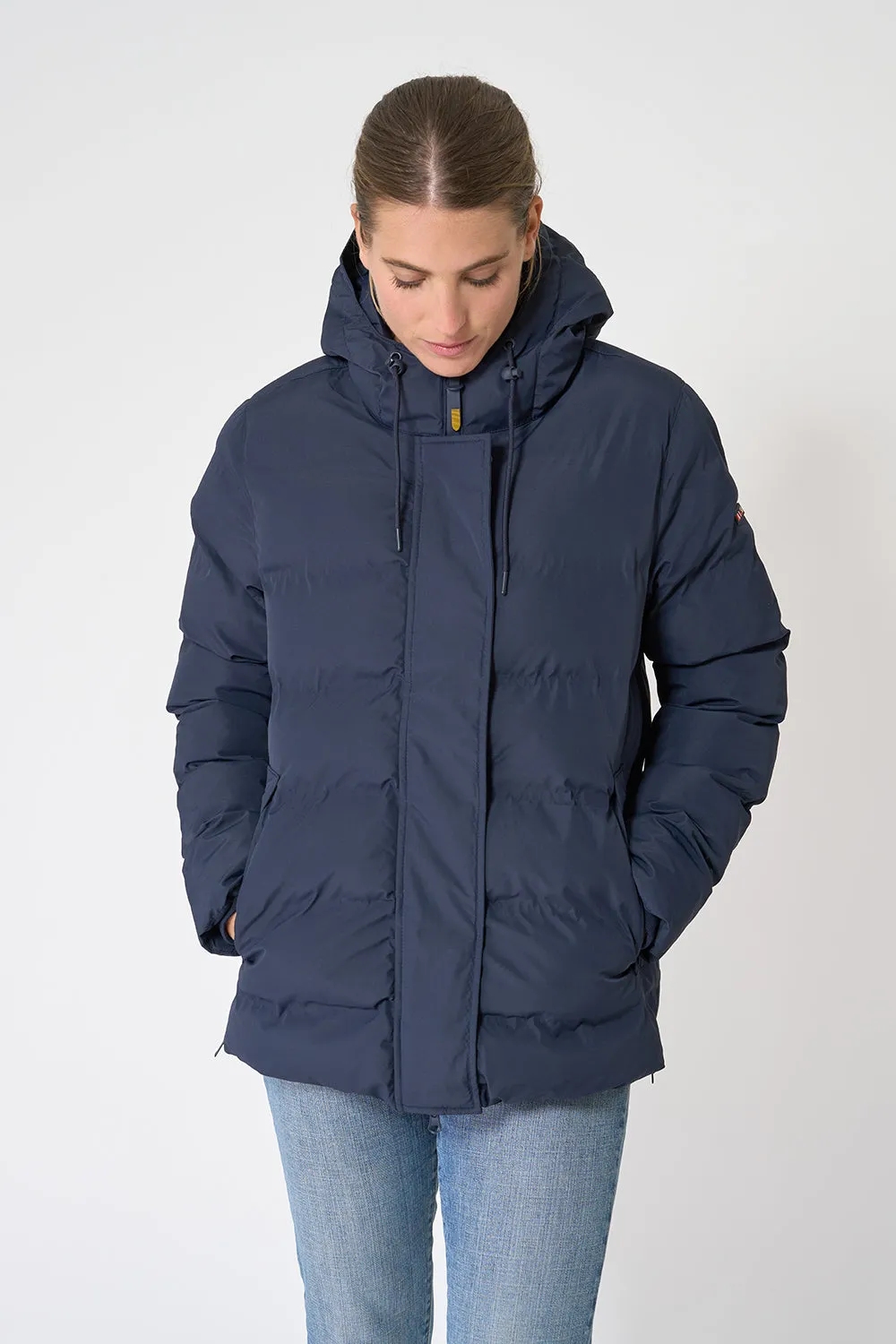 Cazadora impermeable puffy con capucha