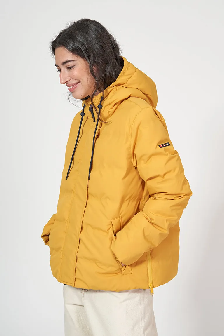 Cazadora impermeable puffy con capucha