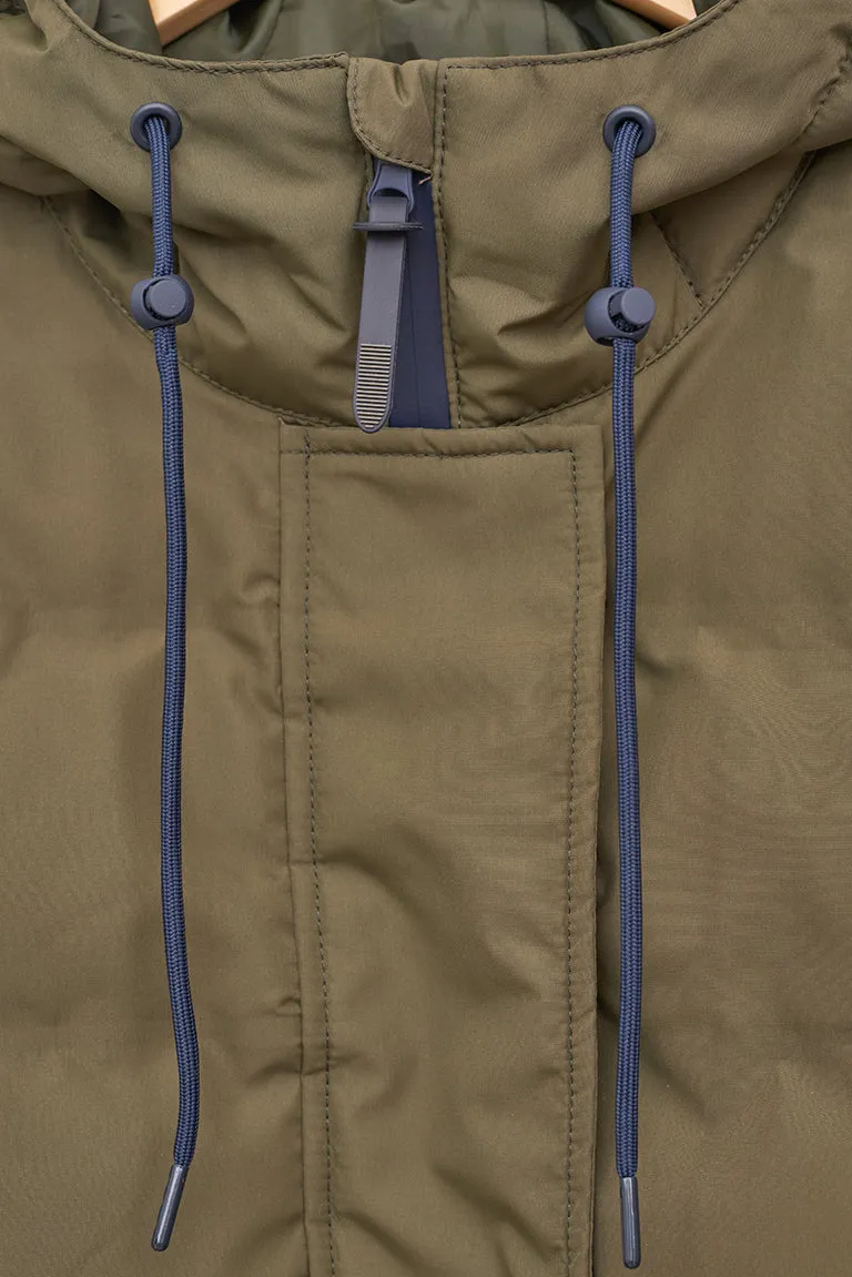 Cazadora impermeable puffy con capucha