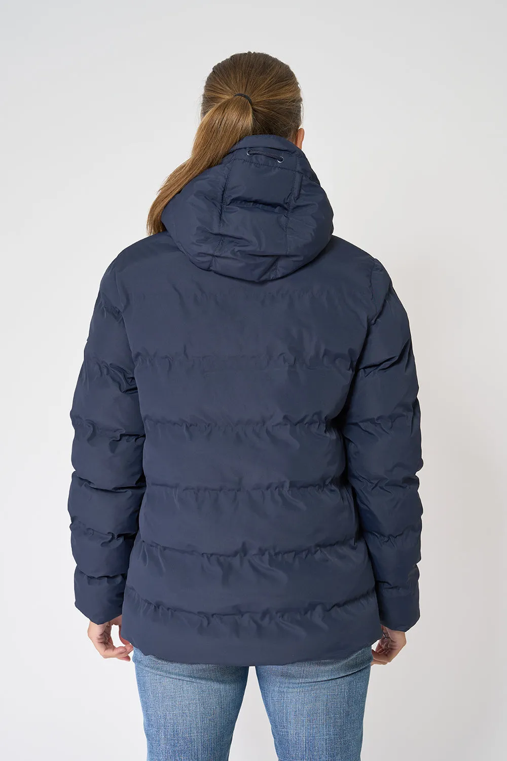 Cazadora impermeable puffy con capucha