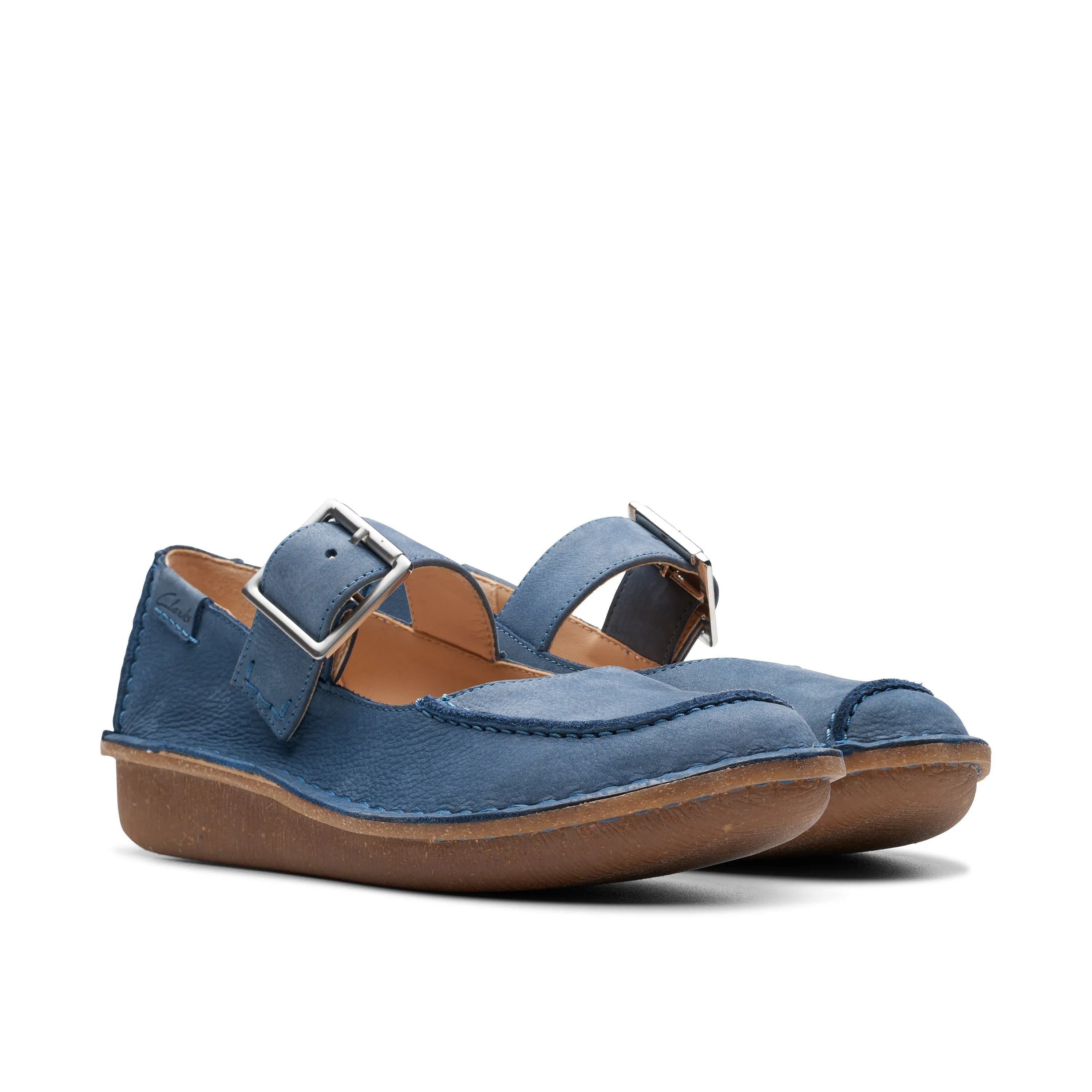 CLARKS | ZAPATOS CASUAL MUJER | FUNNY BAR BLUE NUBUCK | AZUL