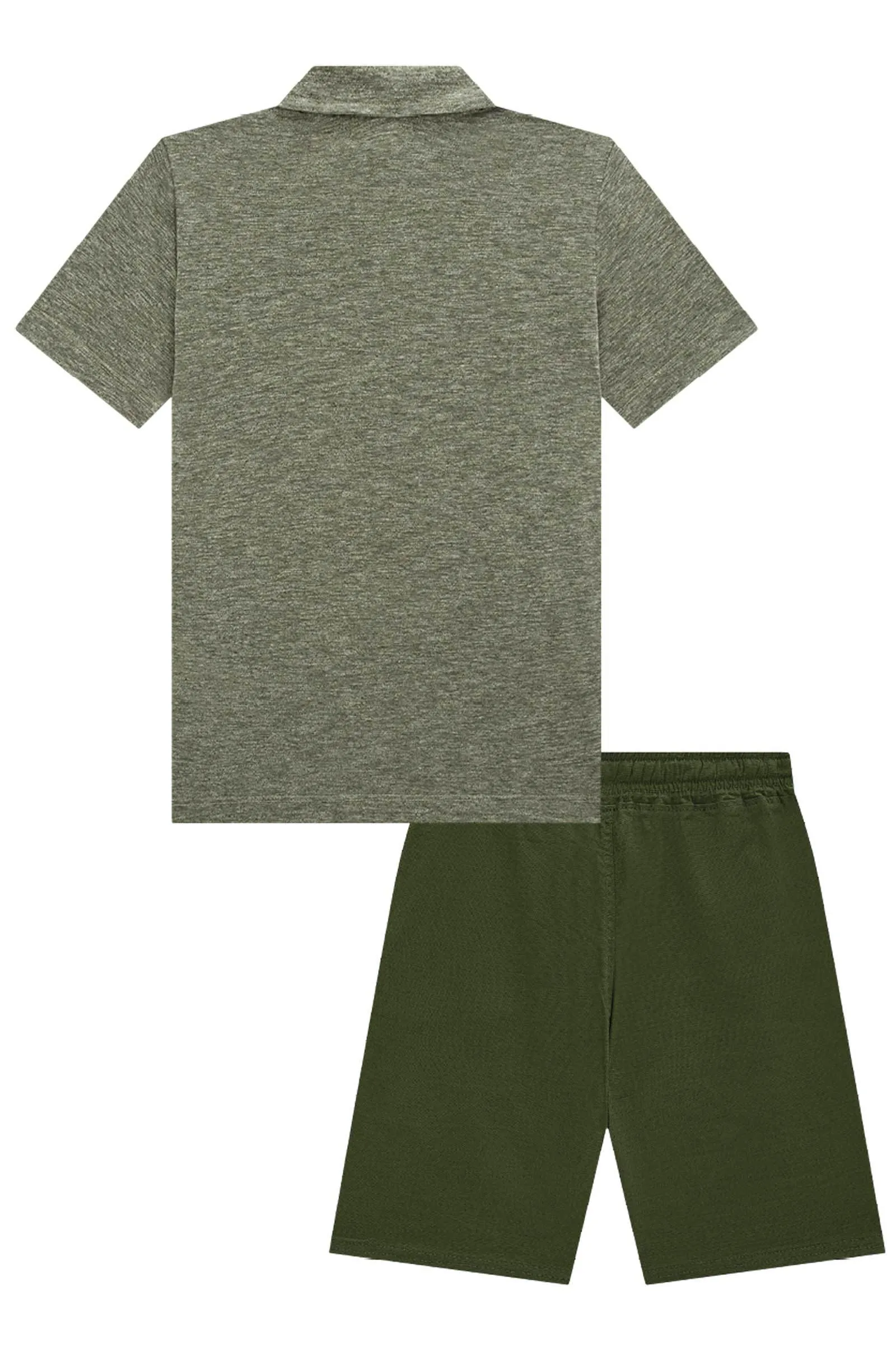 Conjunto de Camisa Polo em Malha Molinê e Bermuda em Linho Panamá com Elastano  75036 Johnny Fox