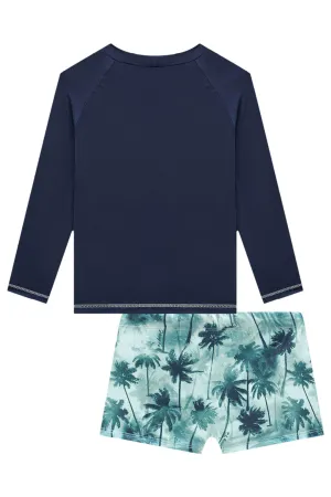 Conjunto de Camiseta e Sunga em Malha Uv Dry com Proteção Uv 50  80192 Johnny Fox