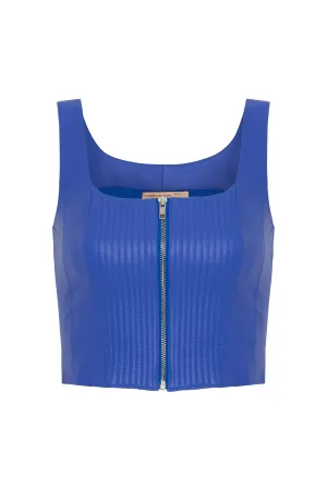 Corselet Regata em Couro com Nervuras