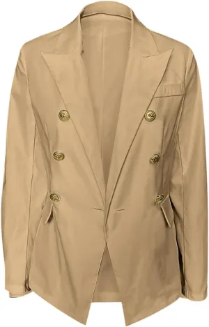Elegant Business Office Work Blazer for Women Ladies Solid Button Suit Jacket Long Sleeve Slim Fit Formal Coat