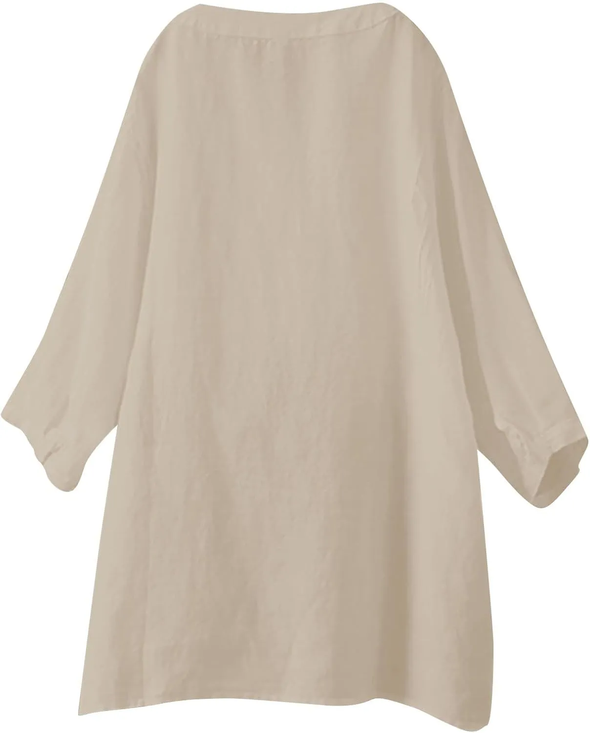 Linen Shirts for Women Summer Boho Short Tops Elbow Sleeve Button Dress Shirt Plus Size Casual Vneck Loose Work Shirt