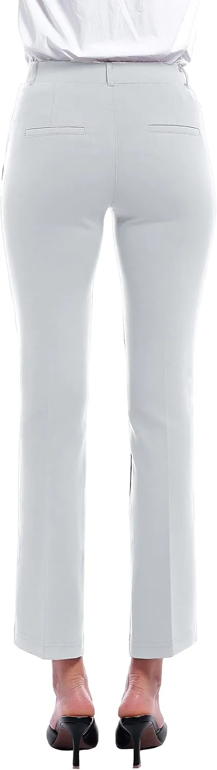 Marycrafts Women's Pull On Stretch Yoga Straight Dress Work Pants 29" /31"/33"