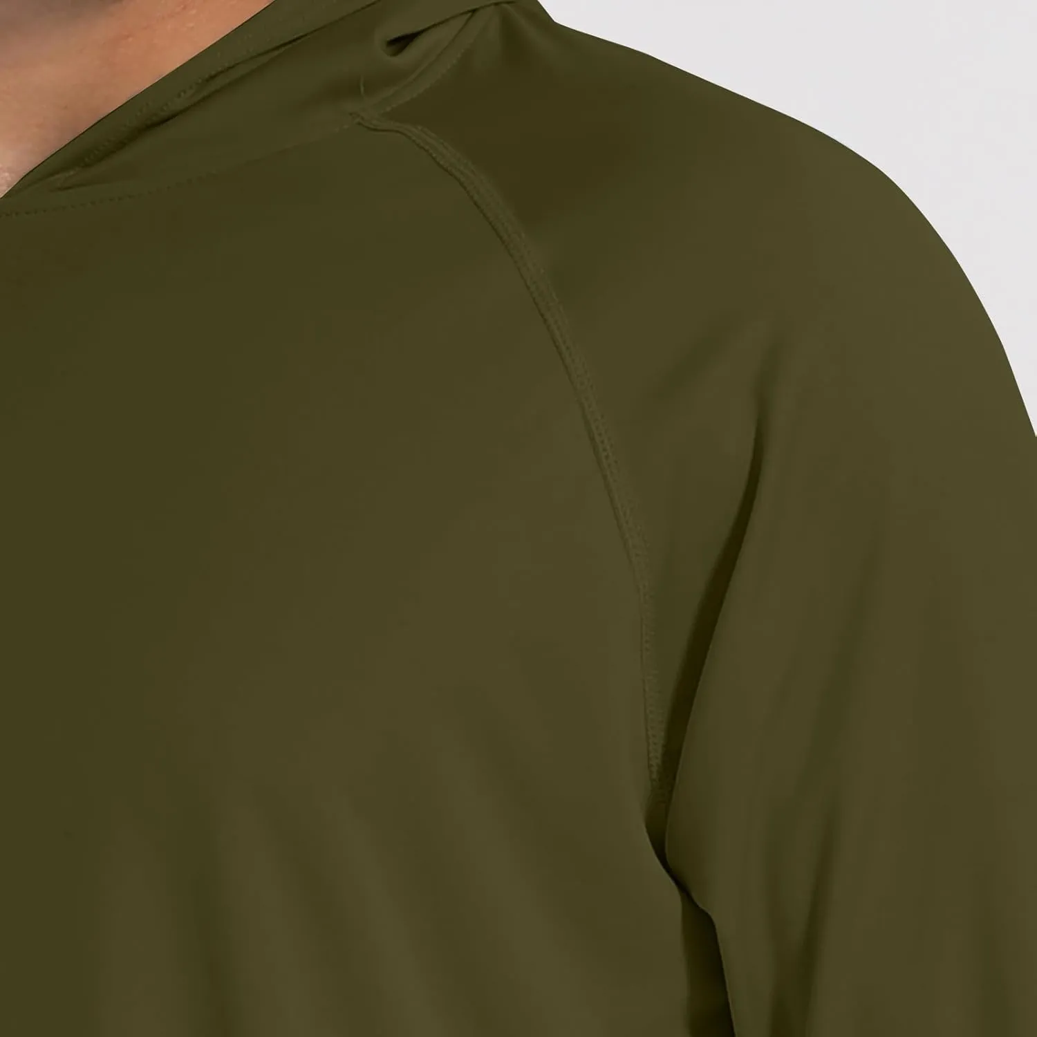 Men UPF 50  Sun Protection Hoodie Shirt Long Sleeve UV SPF Quick Dry Hood T-Shirt Rash Guard Athletic Fishing Outdoor