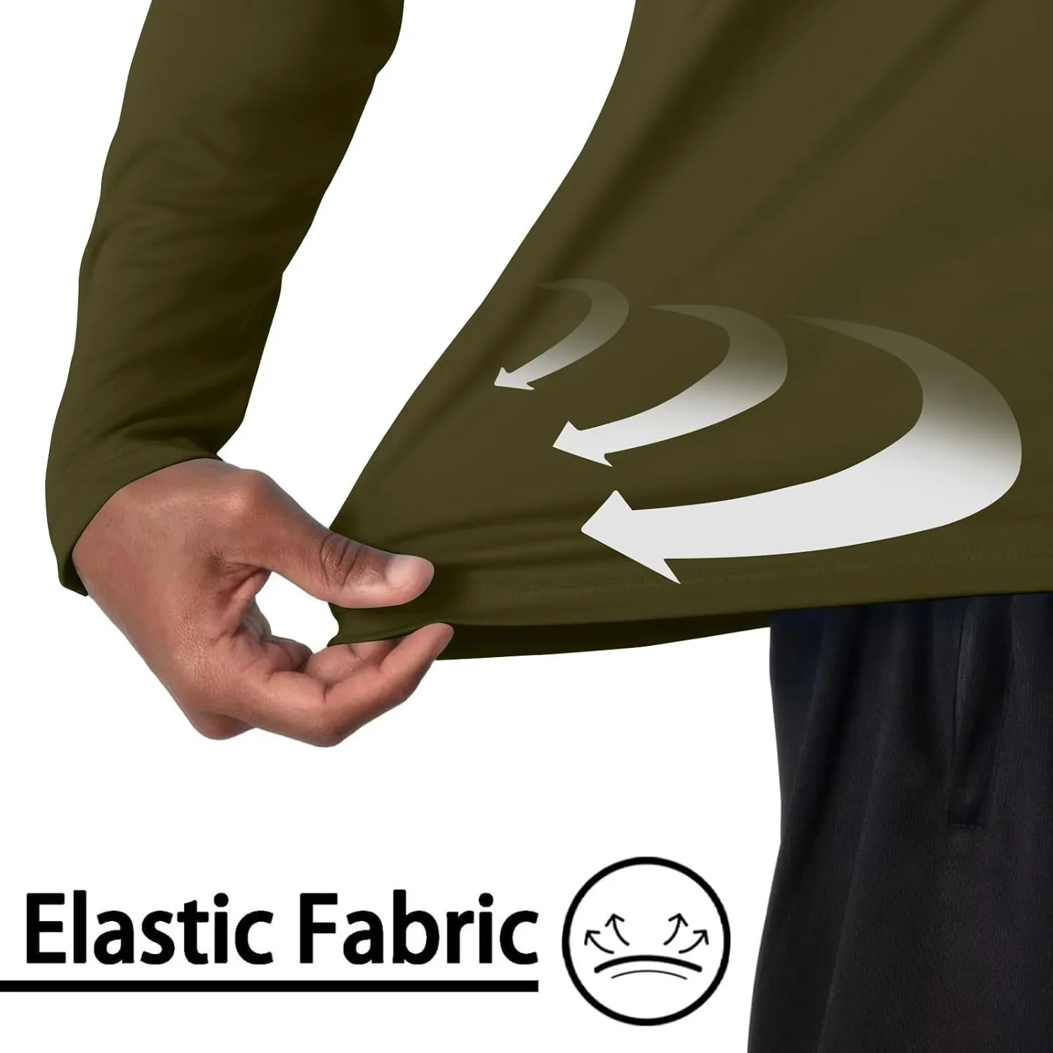 Men UPF 50  Sun Protection Hoodie Shirt Long Sleeve UV SPF Quick Dry Hood T-Shirt Rash Guard Athletic Fishing Outdoor