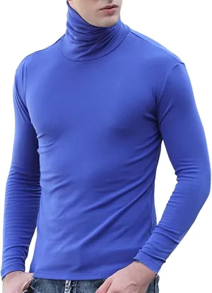 Mens Turtleneck Long Sleeve Shirts Turtle Neck Thermal Compression Shirts Stretch Warm Fleece Lined Tops Base Layer