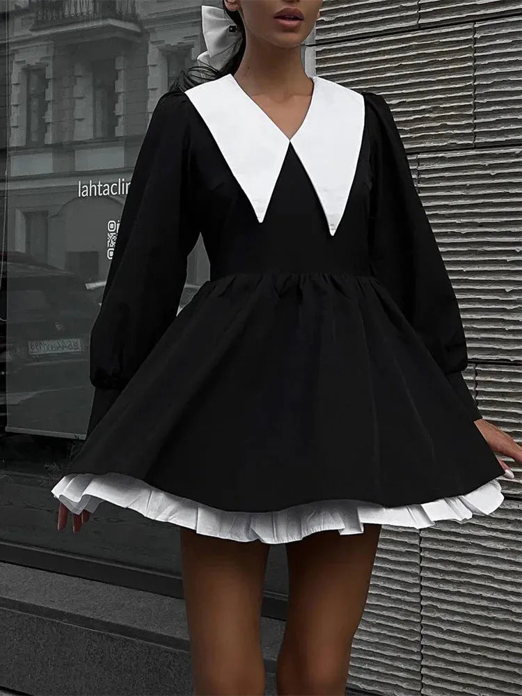 Night Girls Sexy Club Hot Splice Women's Mini Party Evening Folds Dress