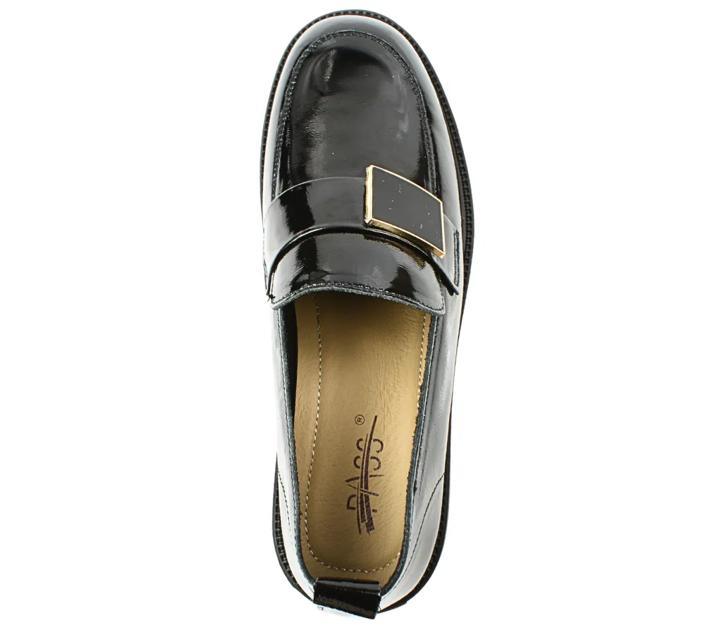 Pantofi casual, dama, PASS COLLECTION, X400007-01 negru, piele lacuita