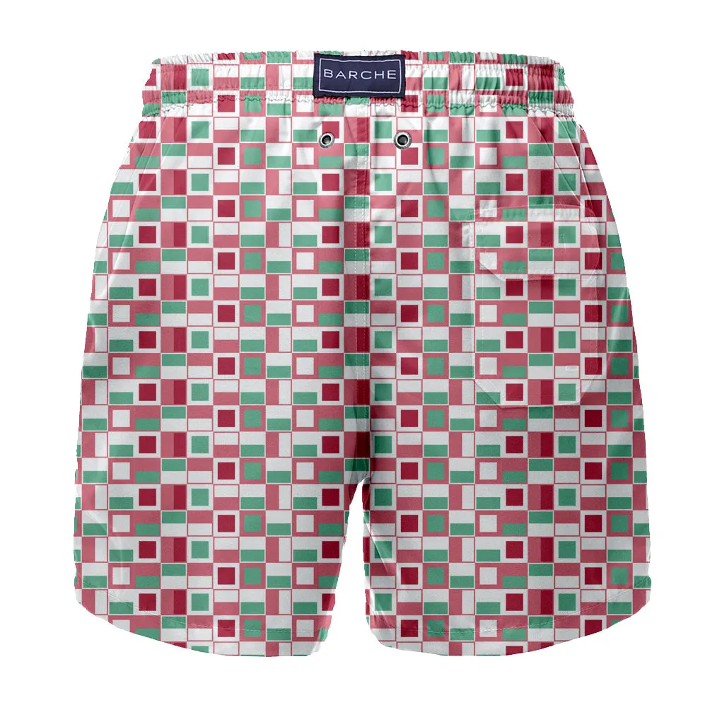Short   RC ARTE Mini Quadros Rosa e Verde