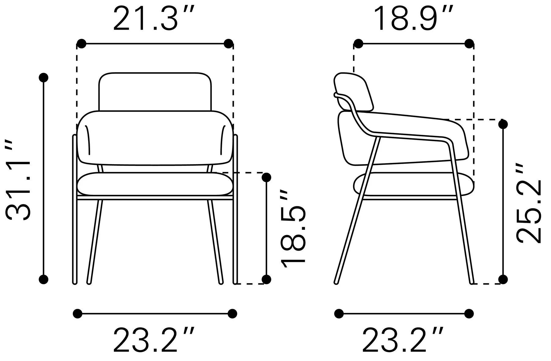 Silla de Comedor Marcel - Blanco