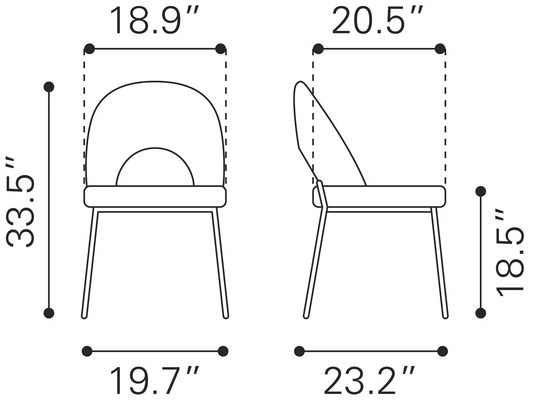 Silla de Comedor Merion - Negro