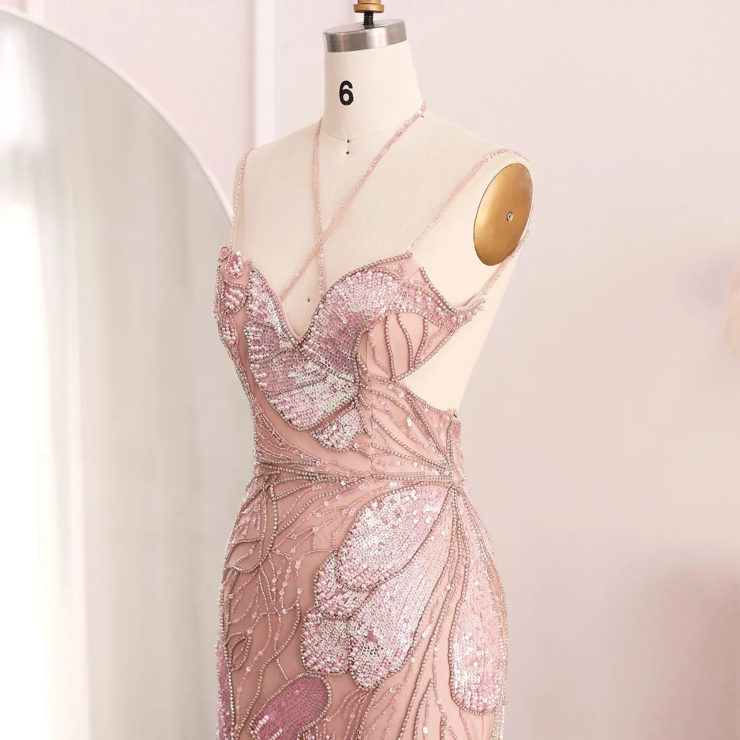 Vestido de Festa Longo com Alças Finas Floral - Modelo Especial