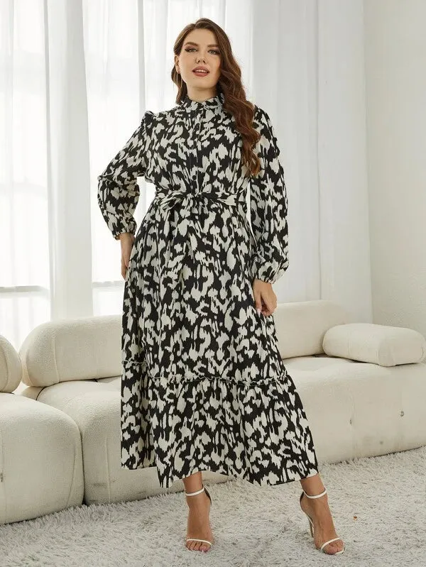 Vestido Longo Estampado Plus Size - Barbára