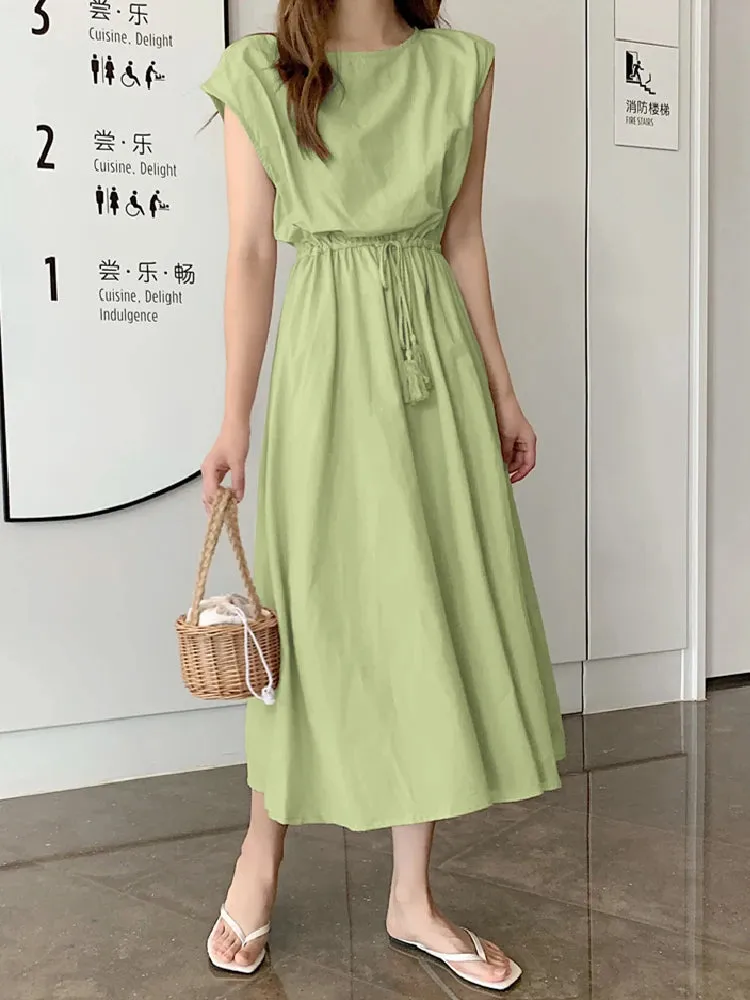 Vestido Mary Midi Amarração com Tassel