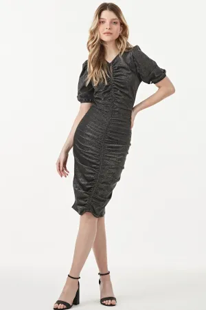 VESTIDO MIDI FRANZIDO