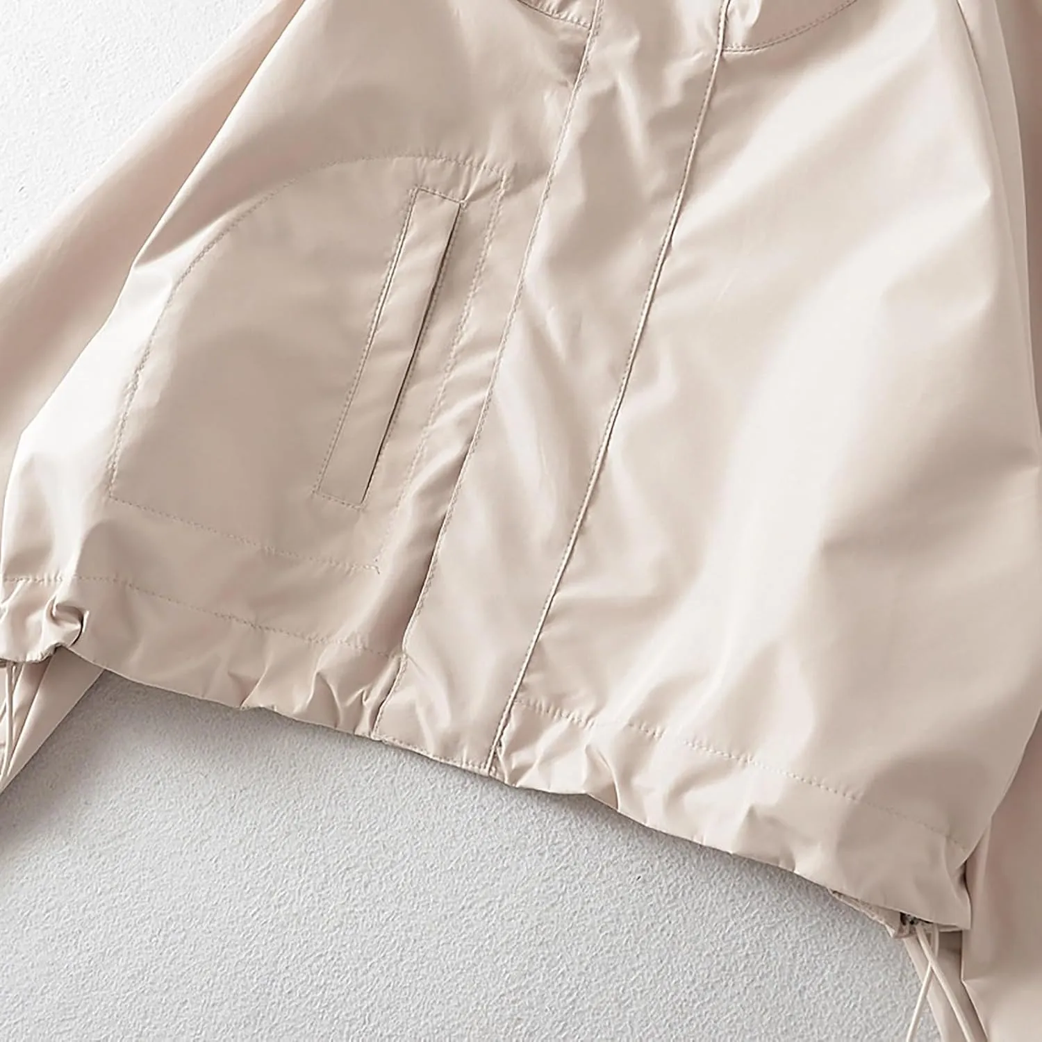 Women Cropped Trench Coats Fashion 2024 Winter Windproof Windbreaker Jackets Classic Hooded Coat Trendy Outerwear