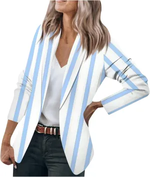 Women Fall Fashion 2024 Blazers Long Sleeve Open Front Button Blazer Jackets Solid Color Work Office Suit Jacket