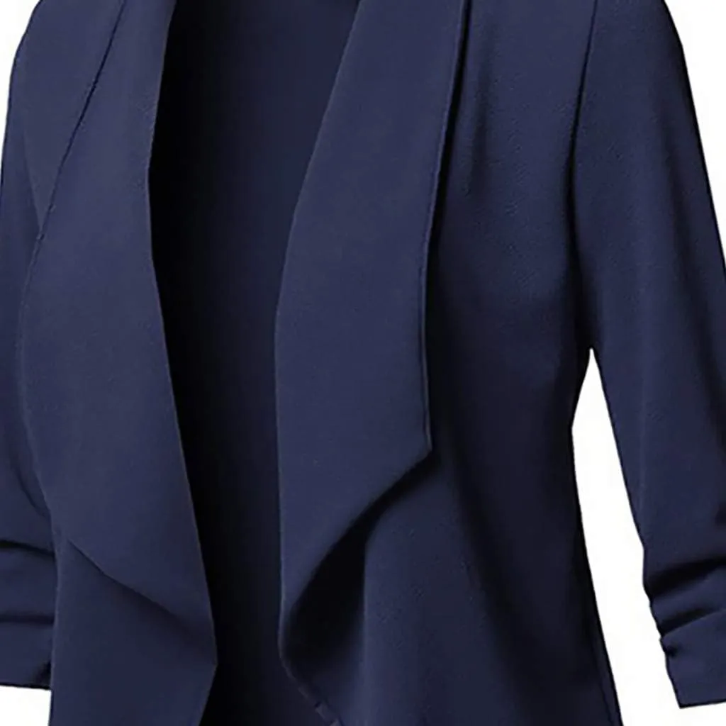 Womens Blazers 3/4 Sleeve Open Front Blazer Business Casual Deconstructed Jackets for Womens Clothes with Plus Size