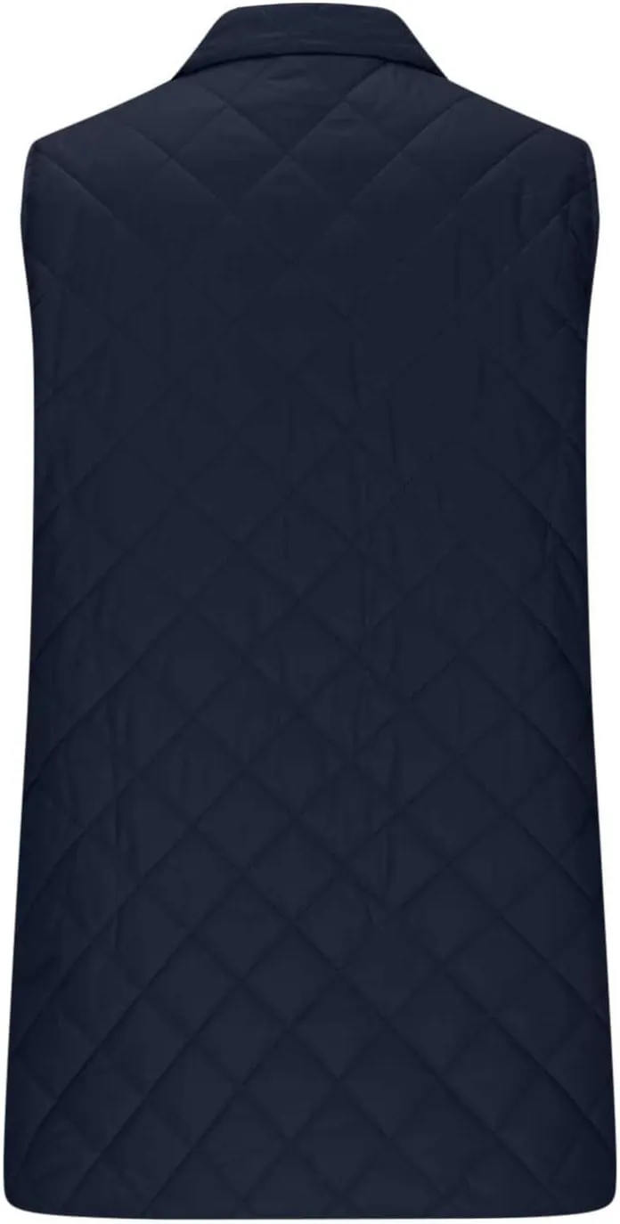 Womens Long Puffer Vest 2024 Sleeveless Zip Up Vest Long Winter Vest Quilted Down Coat Lightweight Trendy Vest Jacket